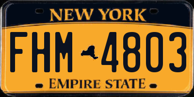 NY license plate FHM4803