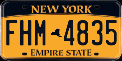 NY license plate FHM4835