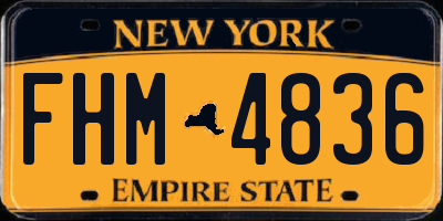 NY license plate FHM4836