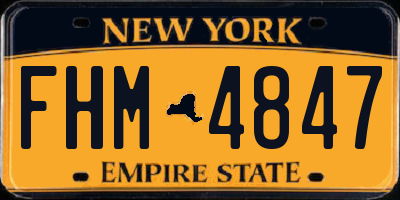NY license plate FHM4847