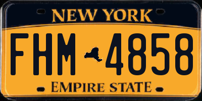 NY license plate FHM4858