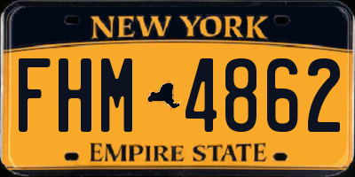 NY license plate FHM4862