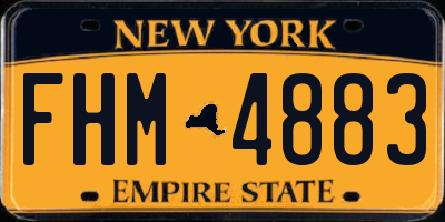 NY license plate FHM4883