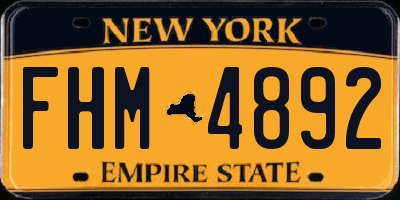 NY license plate FHM4892