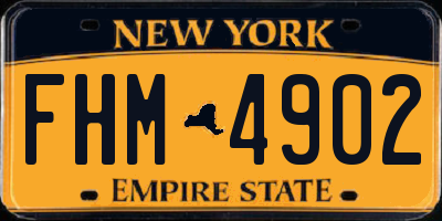 NY license plate FHM4902