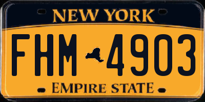 NY license plate FHM4903