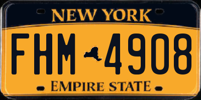 NY license plate FHM4908
