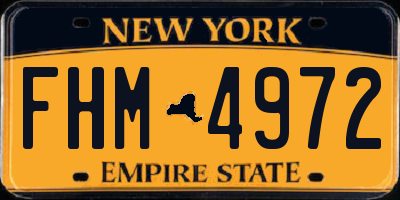 NY license plate FHM4972