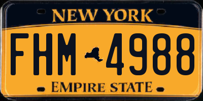 NY license plate FHM4988