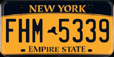 NY license plate FHM5339