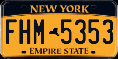 NY license plate FHM5353