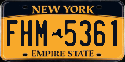 NY license plate FHM5361