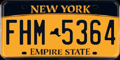 NY license plate FHM5364