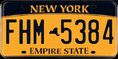 NY license plate FHM5384