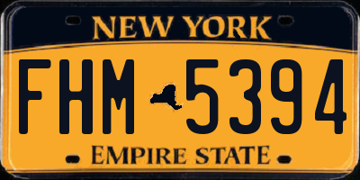 NY license plate FHM5394