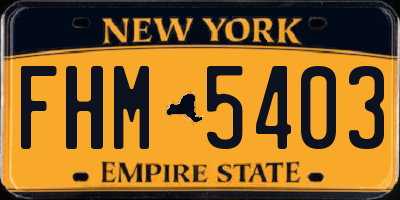 NY license plate FHM5403