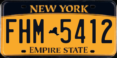 NY license plate FHM5412