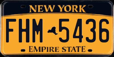 NY license plate FHM5436