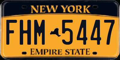NY license plate FHM5447