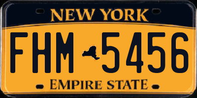 NY license plate FHM5456