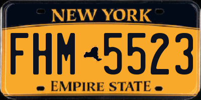 NY license plate FHM5523