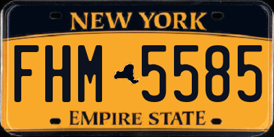NY license plate FHM5585