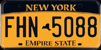 NY license plate FHN5088