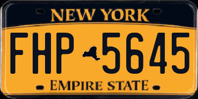 NY license plate FHP5645