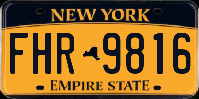 NY license plate FHR9816