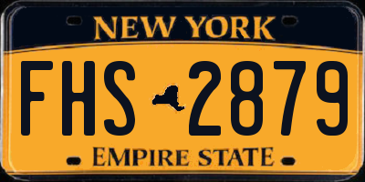 NY license plate FHS2879