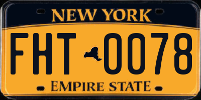 NY license plate FHT0078