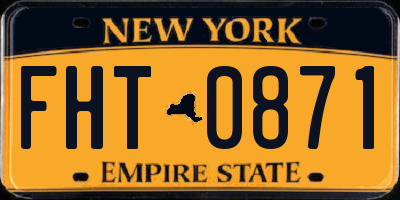 NY license plate FHT0871