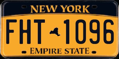 NY license plate FHT1096