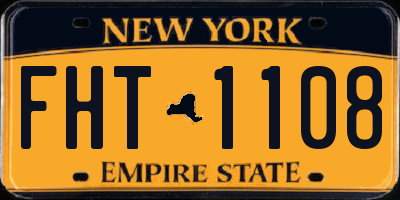 NY license plate FHT1108
