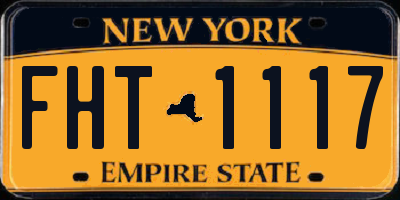 NY license plate FHT1117