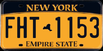 NY license plate FHT1153