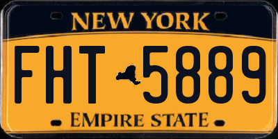 NY license plate FHT5889