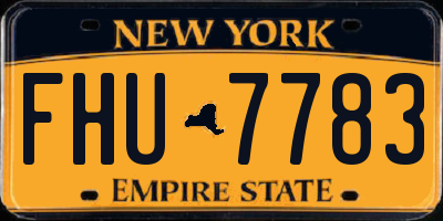 NY license plate FHU7783