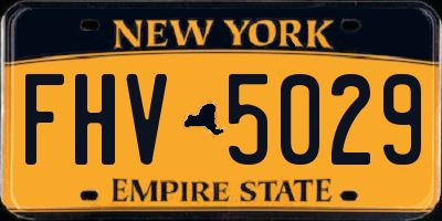 NY license plate FHV5029