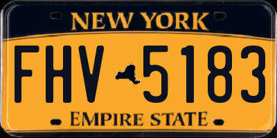 NY license plate FHV5183