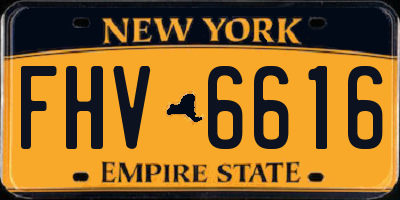 NY license plate FHV6616