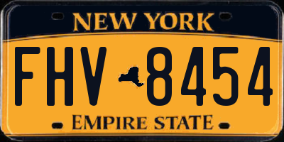 NY license plate FHV8454