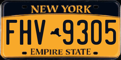 NY license plate FHV9305