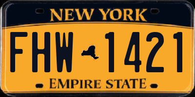 NY license plate FHW1421