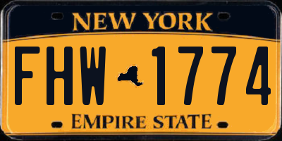 NY license plate FHW1774
