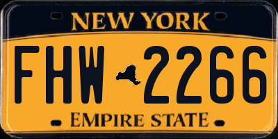 NY license plate FHW2266
