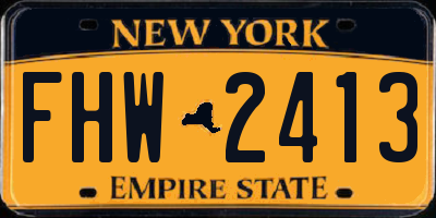 NY license plate FHW2413