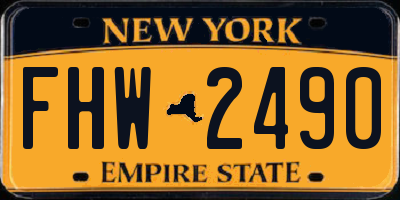 NY license plate FHW2490