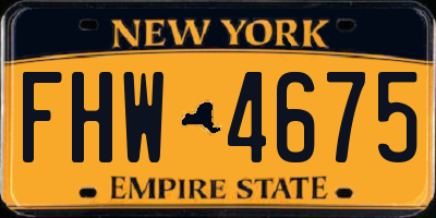 NY license plate FHW4675