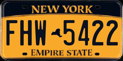 NY license plate FHW5422